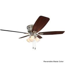 Top 6 best outdoor ceiling fans. Hunter Oakhurst 52 In Led Indoor Low Profile Brushed Nickel Ceiling Fan With Light Kit 52125 The Home Depot
