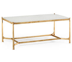 Gold leaf/clear large oval glass coffee table with shelf. French Glass Gold Coffee Table Swanky Interiors