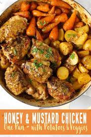 Honey Mustard Chicken One Pan Quick And Tasty Dinner Recipe Recipe Delicious Dinner Recipes Baked Dinner Mustard Chicken