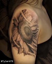 Even in ancient times people understood that their lives directly depended on the sun and the warmth which it gave to the. Tyler Atd Tattoos Realistic Black And Grey Sunflower Tattoo