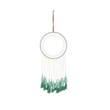 Suspension Attrape Reves Bois Et Laine Pompons Verts Dreamcatcher Ambiance Boheme Wedding Mariage Decorations A Suspendre Attrape Reve Couleur Menthe