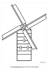Windmill at knock belgium by camille pissarro coloring page. Windmill Coloring Pages Free Buildings Coloring Pages Kidadl