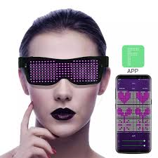 Gafas con luz LED inteligente que se pueden controlar a través de una  aplicación para smartphone (texto + animaciones)