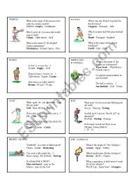 You can use this swimming information to make your own swimming trivia questions. Sports Trivia Esl Worksheet By Pamelaportnoy