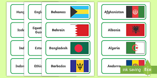 Country name cards are also included for your child to match the names of the countries with the appropriate flag. Countries And Flags Of The World Flashcards Teacher Made