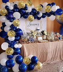 Amazon Com Navy Blue Balloon Arch Garland Kit Royal Baby Shower Balloons White Gold C Navy Party Decorations Birthday Party Decorations Blue Party Decorations