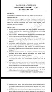 Skb cpns tahun 2021 seleksi kompetisi bidang (skb) adalah tes dalam seleksi cpns yang merupakan tahapan setelah peserta dinyatakan lolos tahap seleksi kompetensi dasar (skd). Soal Skb Untuk Guru Matematika Masnurul