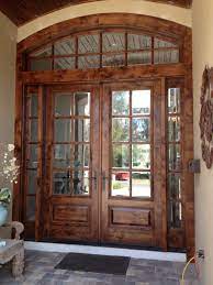 Furnitures Solid Wood Exterior Entrance Door With Half Framed Glass And Side Lighting Ideas Design House Ev Plani Fransiz Kapi