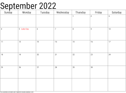 2022 September Calendars Handy Calendars