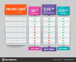 Creative Business Plans Web Comparison Pricing Table Design