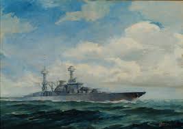 Ice strengthened, tunneled stern and fixed kort nozzles, operational draft of abt. South Dakota Class Battleship Concept