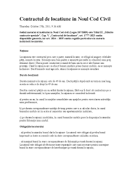 1828 introduce o noutate în materia locaţiunii. Contractul De Locatiune In Noul Cod Civil