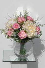 Chrysanthemum And Carnation Bouquets Ivory Chrysanthemum And Pink Carnation Artificial Vase D Flower Bouquet Vase Carnation Flower Flower Arrangements