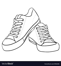 Complete your outfit with beautiful & trendy shoes. Contour Black And White Illustration Of Sneakers Vector Element For Your Creativity Download A Free Preview Or Shoes Drawing Sneakers Drawing Sneakers Vector