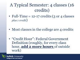 This defines a semester unit of credit as equal to a minimum of three hours of work per week for a semester. Family Orientation Academic Overview College Of Arts And Sciences Lisa Celovsky David Gallant Tim Brown Ppt Download