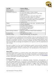 Finance officer responsibilities you should learn about before submitting your resume. Job Description Finance Officer 1 Job Title Finance Charityjob
