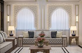 Find home building designs in different architectural styles: Islamic Dewanyah In Ksa Designed By Omar Saad Ksa Saudiarabia Furniture Design Living Room Moroccan Decor Living Room Sitting Room Interior Design