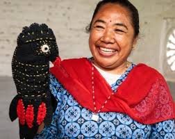 Red Tail Black Cockatoo Felt Hand Puppet