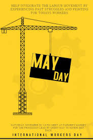 May Day Event Poster Flyer Template Social Media Post Yellow International Workers Day May Days Poster Template