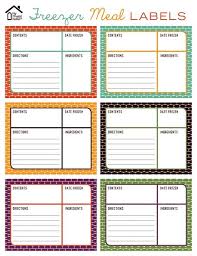 Printable Freezer Meal Labels Freezer Meal Labels Freezer Dinners Freezer Meals