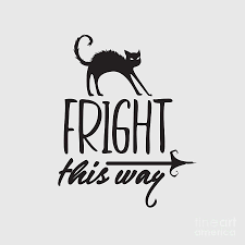 This content is imported from instagram. Fright This Way Black Cat Funny Halloween Gift Idea Pun Quote Digital Art By Funny Gift Ideas