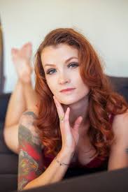 Beautiful redhead pinup model posing