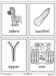 Your letter z stock images are here. Letter Z Words And Pictures Printable Cards Zebra Zucchini Zipper Zoo Myteachingstation Com