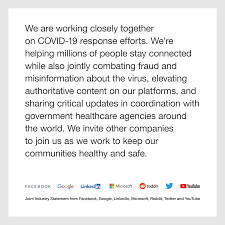 Facebook is showing information to help you better understand the purpose of a page. Facebook Newsroom On Twitter Joint Industry Statement From Facebook Google Linkedin Microsoft Reddit Twitter And Youtube Https T Co 8h1xvft2n0 Https T Co Ioffw6eike