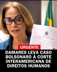 A senadora Damares Alves afirmou que a Comissão Interamericana de Direitos  Humanos (CIDH) recebeu a petição enviada pela Comissão de Direitos Humanos  do Senado Federal sobre a situação do ex-presidente Jair Bolsonaro.