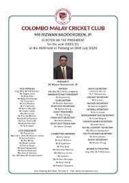 Vice president of the united states. Newly Elected Office Bearers Colombo Malay Cricket Club Facebook