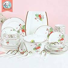 Ships free orders over $39. Dish Set Home Flamingo Ins Dish Cute Plate Bowl Ceramic 4 6 People Eat Net Red Tableware Tableware Cute Plates Bowl Ceramic Dish Sets