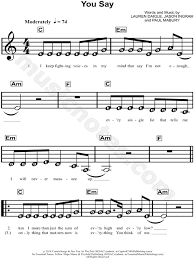 Lauren Daigle You Say Sheet Music For Beginners In C Major Download Print Sheet Music Clarinet Sheet Music Clarinet Music