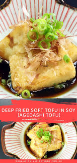 Deep Fried Soft Tofu In Soy Agedashi Tofu Asian Inspirations Recipe Japanese Tofu Recipes Tofu Tofu Recipes