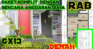 Denah rumah minimalis 9x13 meter desain denah. Rumah Minimalis Modern 6x13 Dan Rab Desain Rumah Minimalis