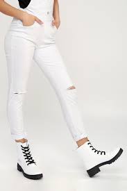 Cool White Boots Combat Boots Lace Up Boots Lulus Shop with confidence on ebay! effy white lace up combat boots