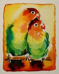 Love Birds Original Watercolour Painting Etsy Original Watercolor Painting Painting Watercolor Bird