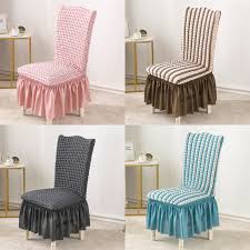 Everly skirted dining chair affordable modern furniture dining. Seersucker Skirt Dining Chair Covers Stretch Bubble Wedding Decorative Chair Cover Dining Room Banquet Hotel Party Seat Covers Chair Cover Aliexpress