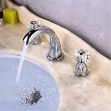 Even a small faucet leak can waste up to three gallons of water each day. Yuelife Bathroom Sink Faucet 3 Hole Deck Mounted Widespread Brass Bathroom Faucet Crystal Handle Mixer Tap Buy Online At Best Price In Uae Amazon Ae