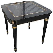 French 19th Century Ebony Wood Side Table With Italian Marble Insert Side Table Wood Antique French Furniture Side Table
