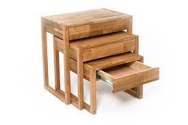 Check out our console table with drawers selection for the very best in unique or custom, handmade pieces from our console tables & cabinets shops. Oak Nest Of Wood Tables Futon Company