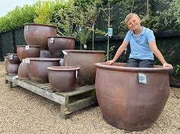 With the tap facing the back, the pot looks terrific at the bottom of my small garden. Outdoor Garden Pots Green Pastures Garden Centre