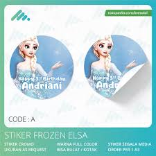 Undangan stiker ulang tahun tema tayo 2017 19 december 3 september 1 may 2 april 10 march 3 2016 11 november 1 september 2. Jual Label Stiker Frozen Elsa Ulang Tahun Anak Sticker Ultah Bisa Custom 4cm Code A Kota Tangerang Aresaldi Shop Tokopedia