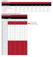 Drifire Sizing Charts