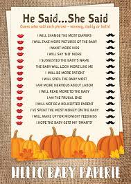 He Said She Said Baby Shower Game Fall Baby Shower Ideas Little Pumpkin Baby Shower Fall Baby Shower Pumpkin Fall Baby Shower Game