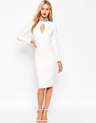 Asos Asos Long Sleeve Embellished Collar Midi Dress 5366900 Hanna Edwinson In 2020 Embellished Dress White Bodycon Dress White Short Dress