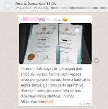 Tempahan untuk tarikh bermula 10hb april minggu hadapan. Kursus Kahwin Pkp