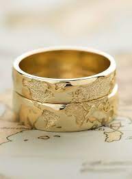 Pin By Thalita Farias On Golden Gold Wedding Band Sets Wedding Rings Unique Matching Wedding Bands