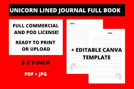 Download Unicorn Lined Journal Canva Template Graphic By Fleur De Tango Creative Fabrica Nel 2020 SVG Cut Files