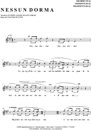 Ob sie anfänger oder erfahrener klavierspieler sind: Nessun Dorma Trompete In B Paul Potts G Puccini Pdf Noten Klick Auf Die Noten Um Reinzuhoren Noten Und Playback Zum D Trompete Posaune Querflote