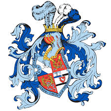 Eine familie (familienwappen), eine zunft (zunftzeichen, zunftwappen), eine studentenverbindung (studentenwappen), oder eine gebietskörperschaft (hoheitszeichen), z.b. Komplexes Wappen Vektorgrafiken Dekorfabrik De Gunstig Gut